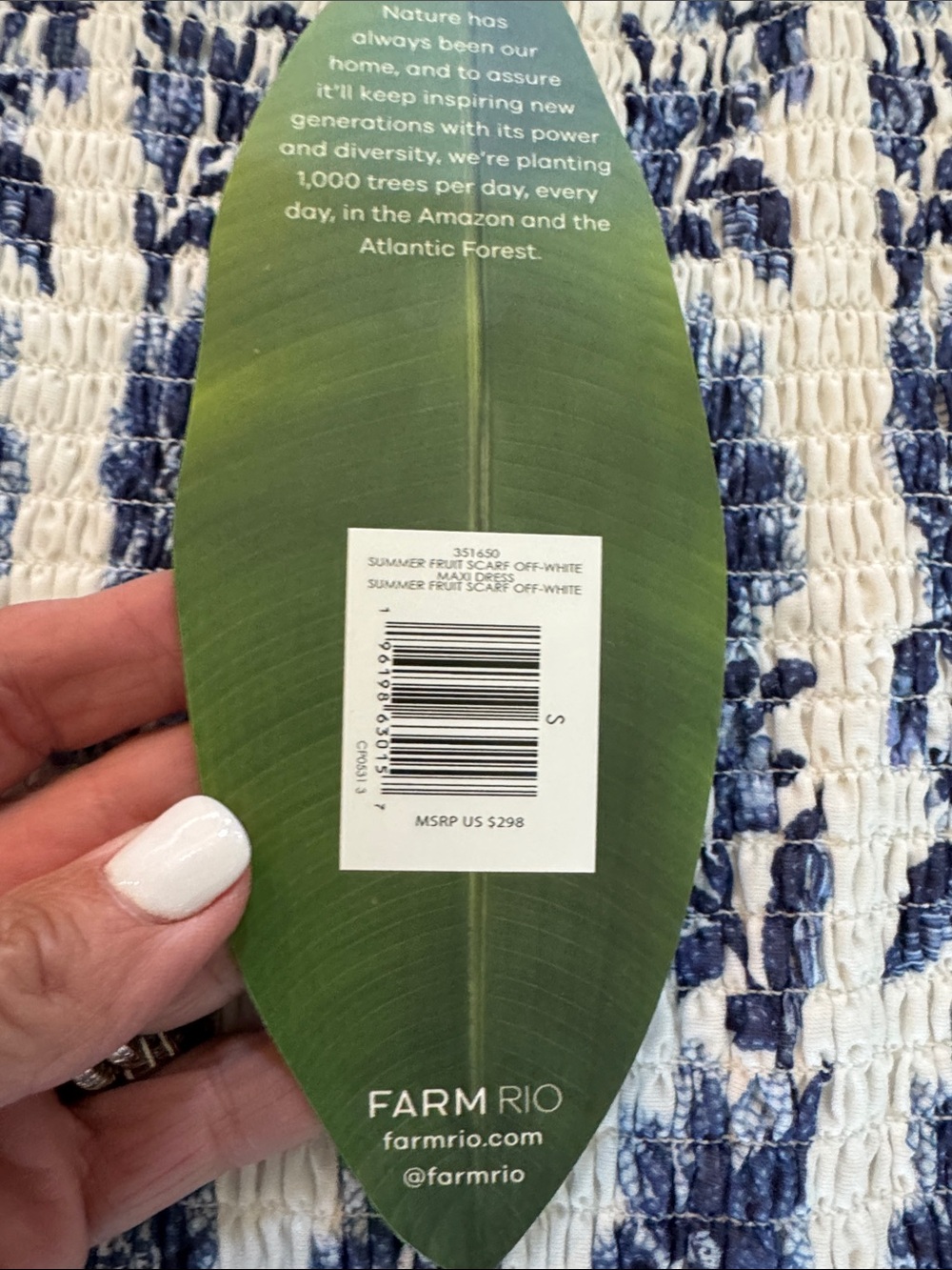 NWT FARM Rio Off White Sunmer Fruit Scarf Maxi dress sz Small - Picture 3 of 6